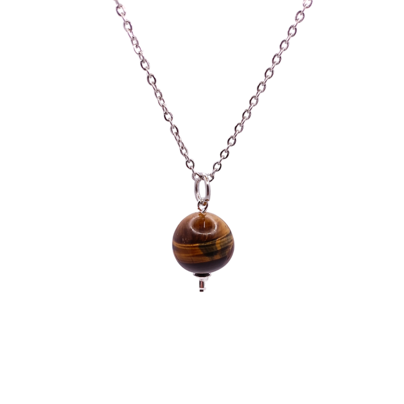 Collier et pendule - Oeil-de-tigre