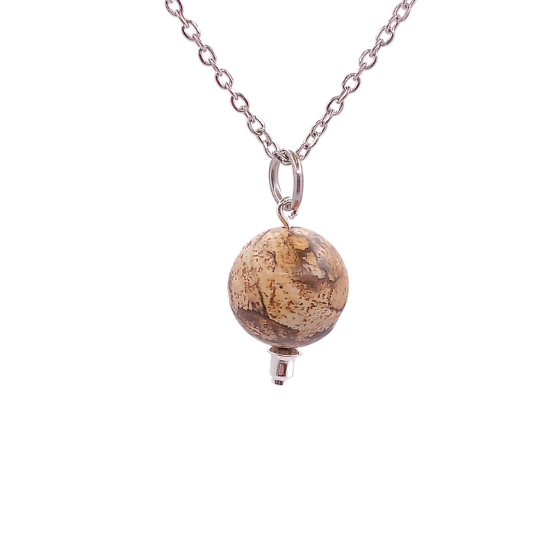 Collier et pendule - Jaspe paysage