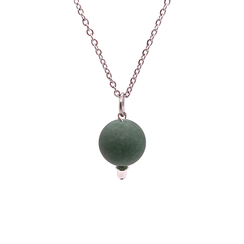 Collier et pendule - Aventurine verte mate