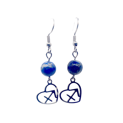 Boucles d&#39;oreilles Astro - Sagittaire - Lapis Lazuli