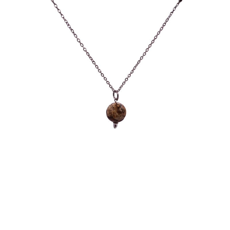 Collier et pendule - Jaspe paysage