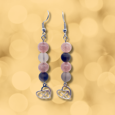 Boucles d'oreilles Astro - Sagittaire - Quartz fumé &amp; Quartz hématoïde