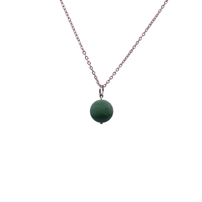 Collier et pendule - Aventurine verte mate petite