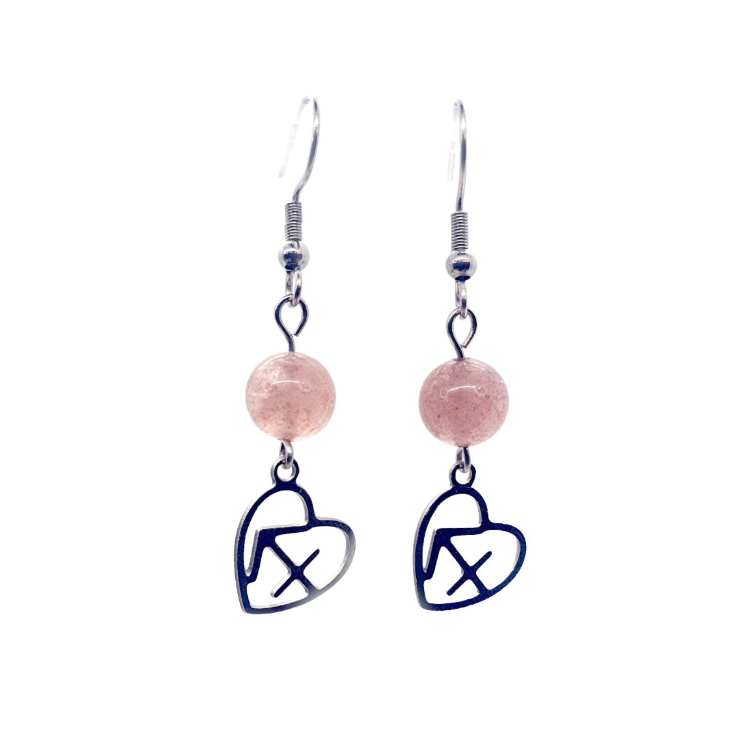 Boucles d&#39;oreilles Astro - Sagittaire - Quartz hématoïde