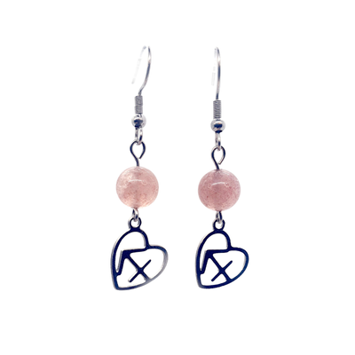 Boucles d&#39;oreilles Astro - Sagittaire - Quartz hématoïde