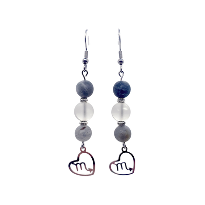 Boucles d&#39;oreilles Astro - Scorpion - Labradorite &amp; Cristal de roche
