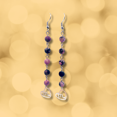 Boucles d'oreilles Astro - Scorpion - Rhodonite