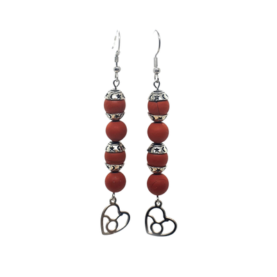 Boucles d&#39;oreilles Astro - Taureau - Jaspe Rouge