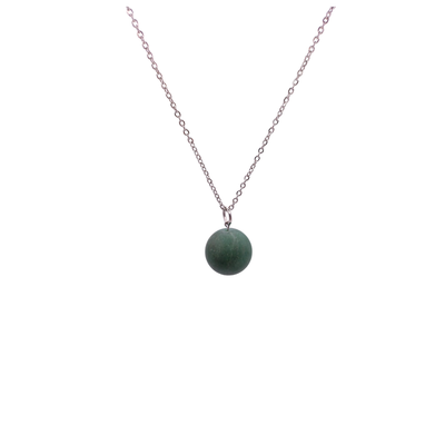 Collier et pendule - Aventurine verte mate grande