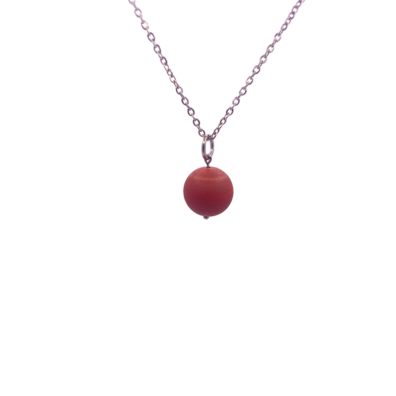 Collier et pendule - Jaspe rouge mat