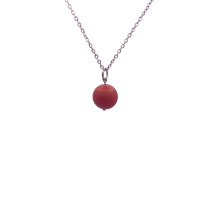 Collier et pendule - Jaspe rouge mat
