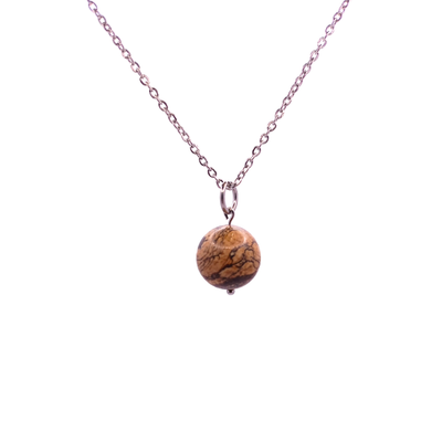 Collier et pendule - Jaspe paysage