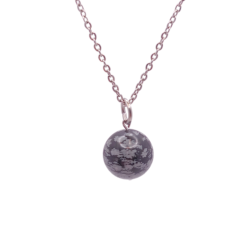 Collier et pendule - Obsidienne Flocon de neige