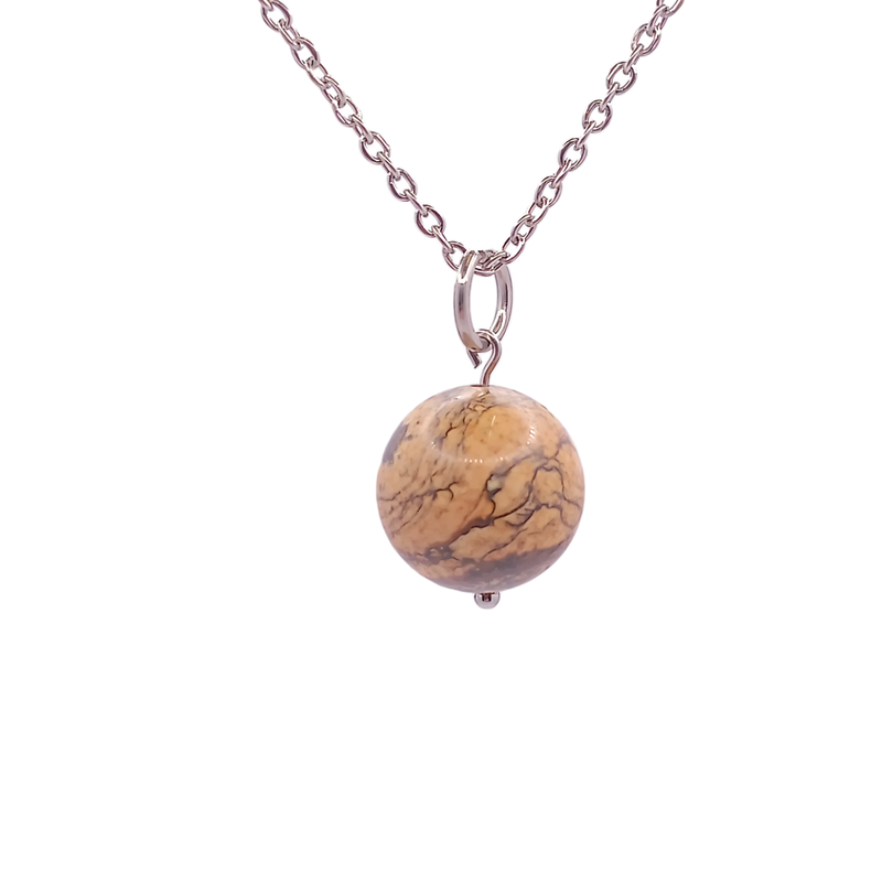 Collier et pendule - Jaspe paysage