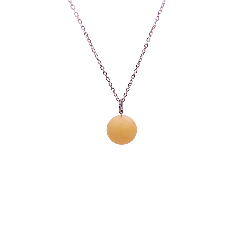 Collier et pendule - Calcite jaune