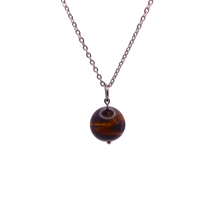 Collier et pendule - Oeil-de-tigre