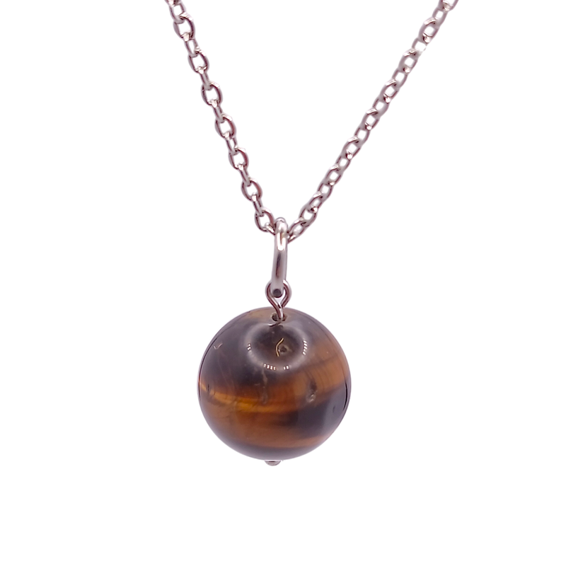 Collier et pendule - Oeil-de-tigre