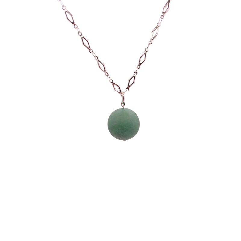 Collier et pendule - Aventurine verte mate