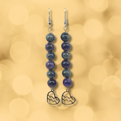 Boucles d'oreilles Astro - Verseau - Labradorite et améthyste