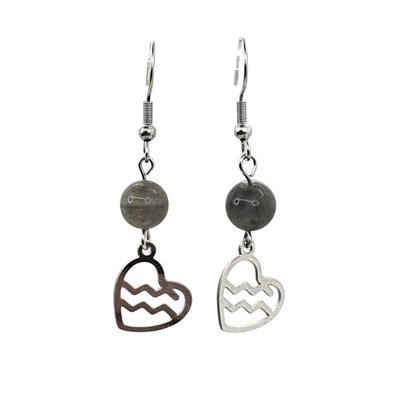 Boucles d&#39;oreilles Astro - Verseau - Labradorite