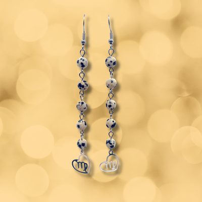 Boucles d'oreilles Astro - Vierge - Jaspe Dalmatien