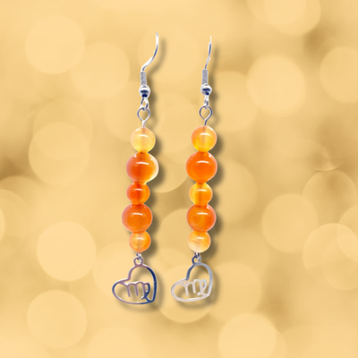 Boucles d'oreilles Astro - Vierge - Cornaline