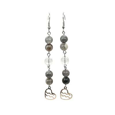 Boucles d&#39;oreilles Astro - Vierge - Quartz Rutile