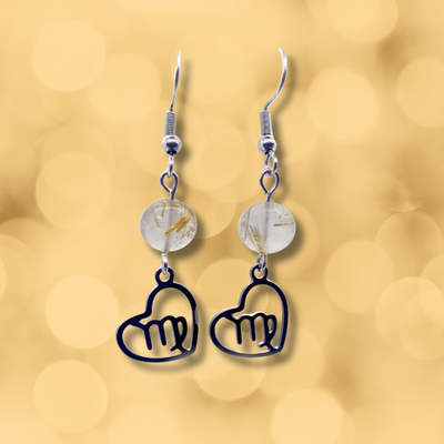Boucles d'oreilles Astro - Vierge - Quartz Rutile