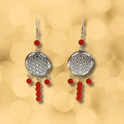 Boucles d'oreilles Cornaline mate et brillante