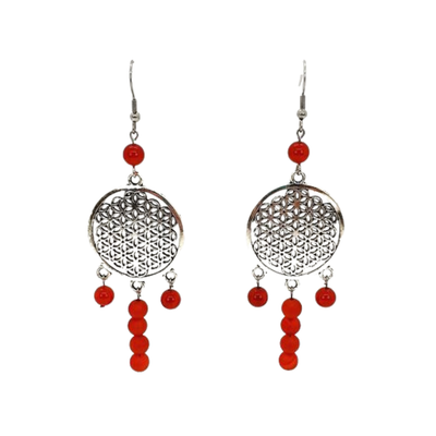 Boucles d&#39;oreilles Cornaline mate et brillante