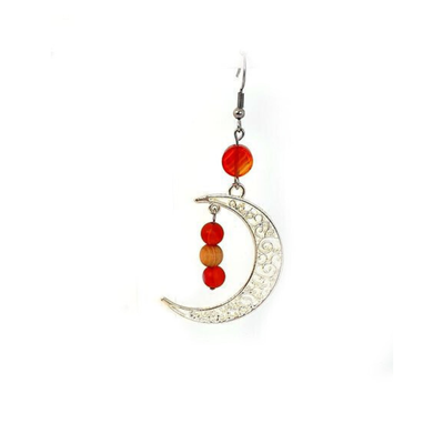 Boucles d'oreilles Cornaline traitée et Cèdre