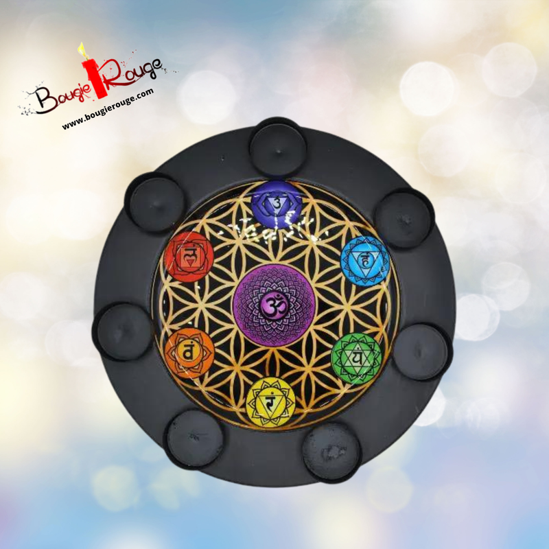 Plaque de rechargement Fleur de vie et chakra