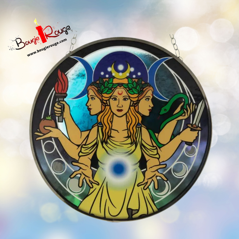 ​Attrape soleil en verre - Triple Moon Goddess