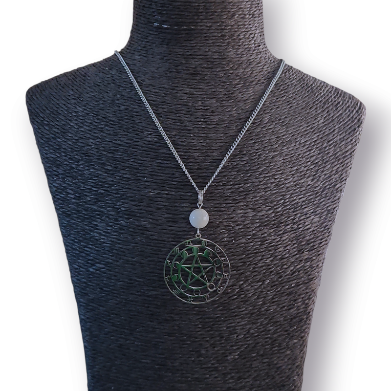 Collier pentagramme et sélénite