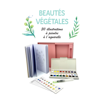 Coffret - Beautés végétales - 30 illustrations à peindre à l'aquarelle