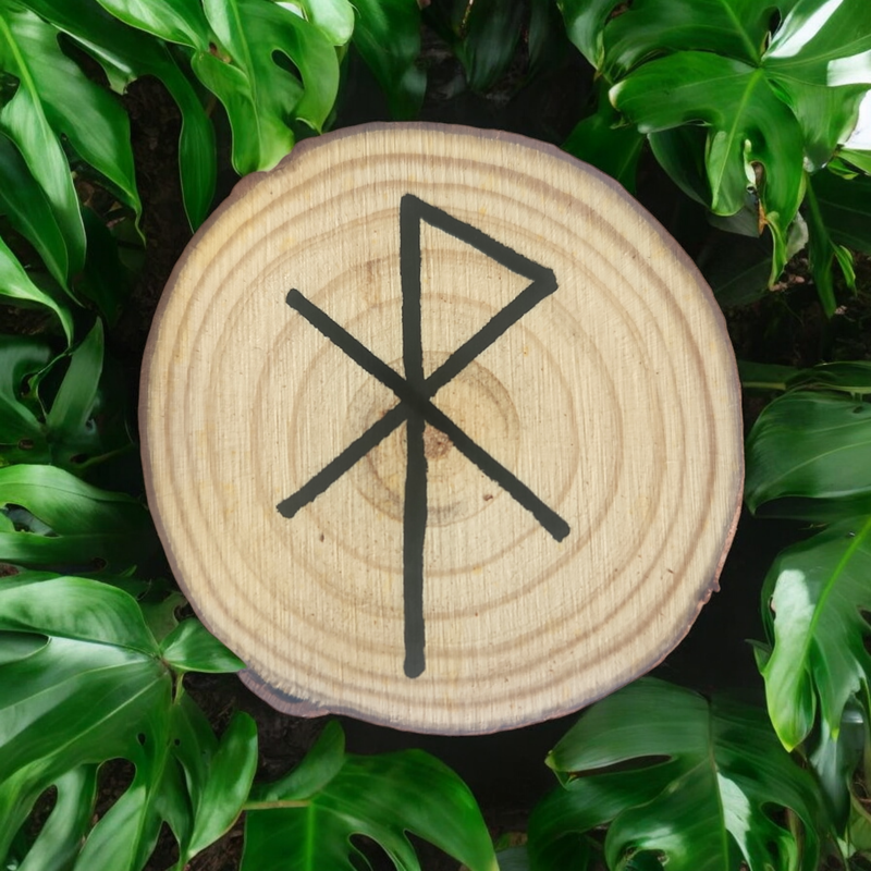 Rune de l'Amour sur bois