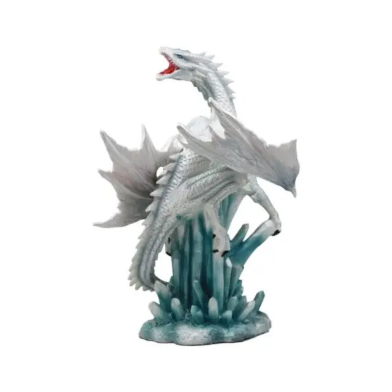 Figurine dragon blanc sur glace