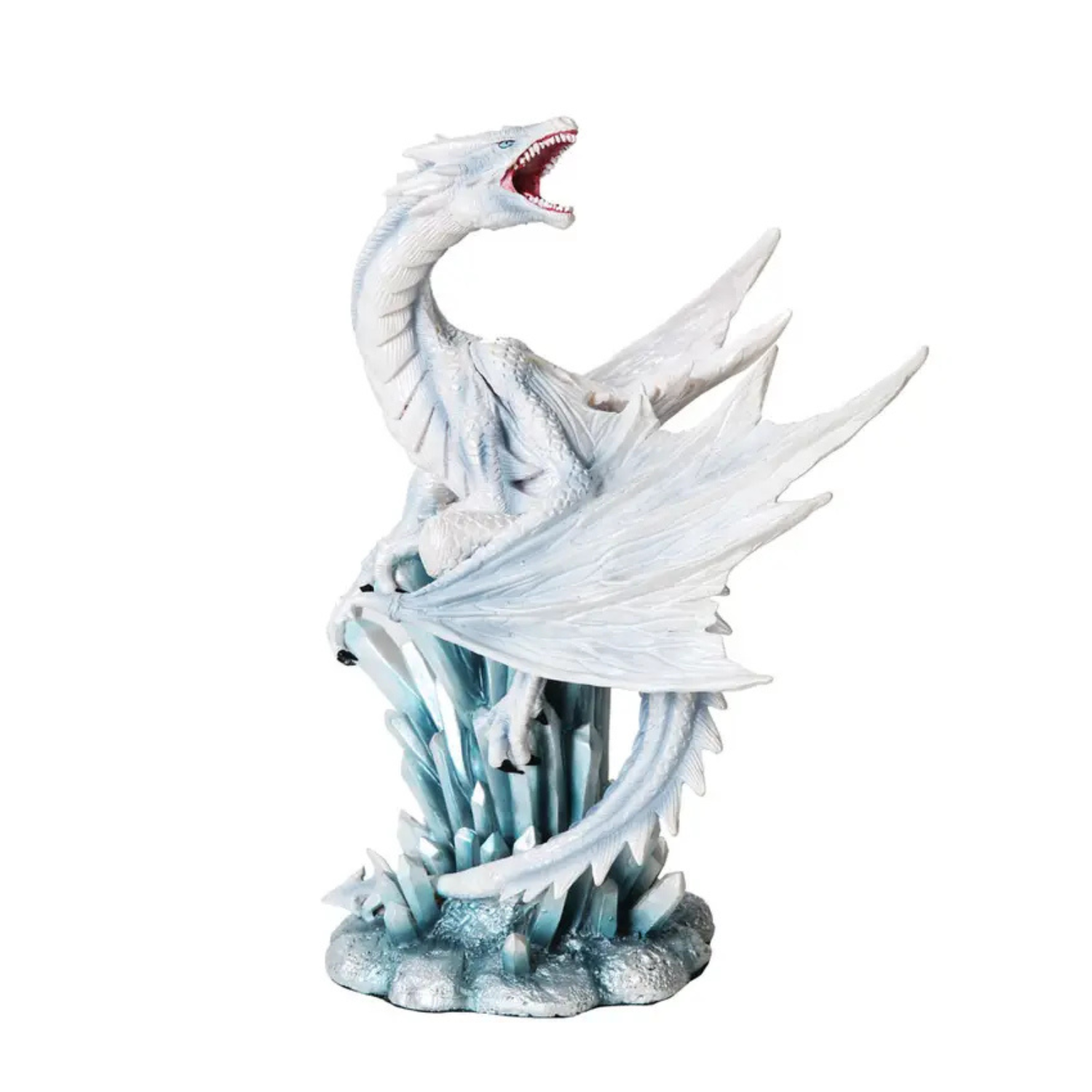 Figurine dragon blanc sur glace