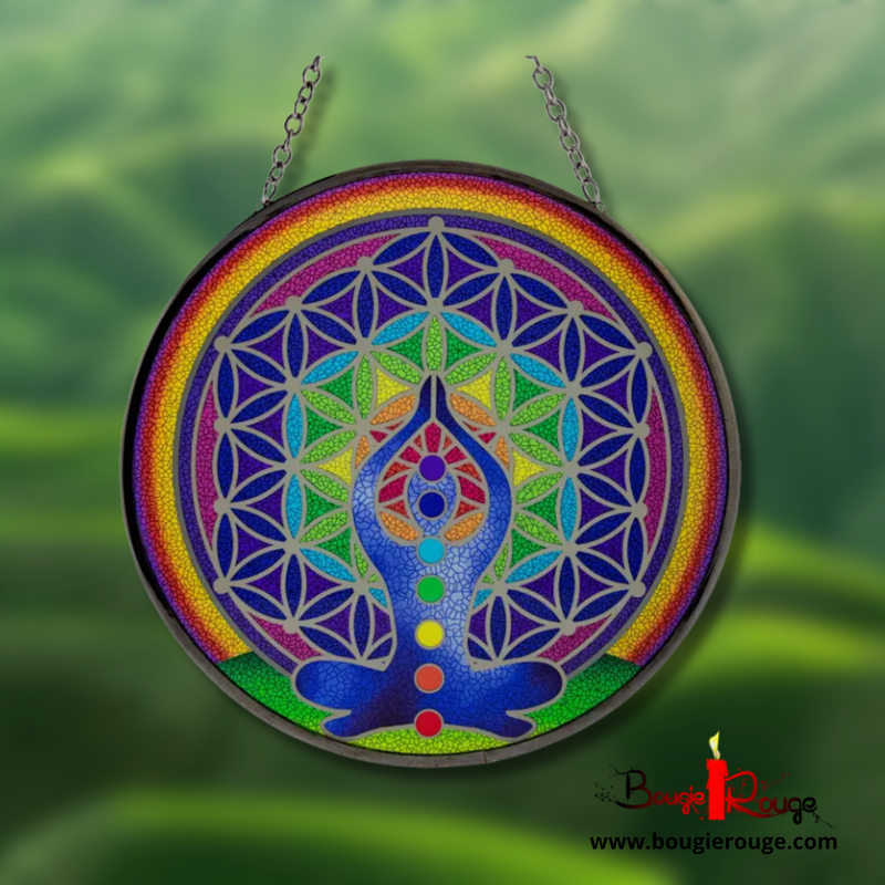 Attrape soleil en verre - 7 chakras