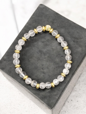 Bracelet cristal de roche 6mm