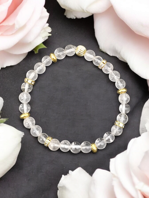 Bracelet cristal de roche 6mm