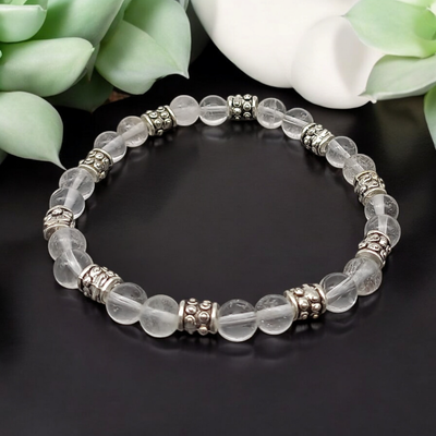 Bracelet cristal de roche 6mm