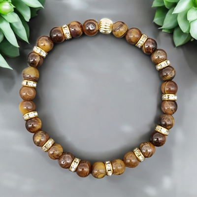 Bracelet œil de tigre 6mm