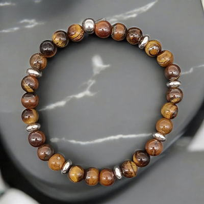 Bracelet œil de tigre 6mm