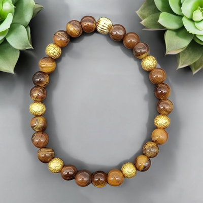 Bracelet œil de tigre 6mm