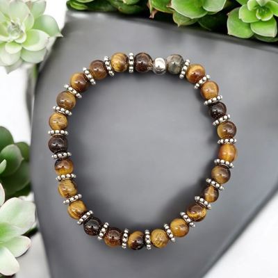Bracelet œil de tigre 6mm