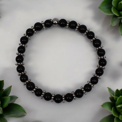Bracelet tourmaline noire 6mm