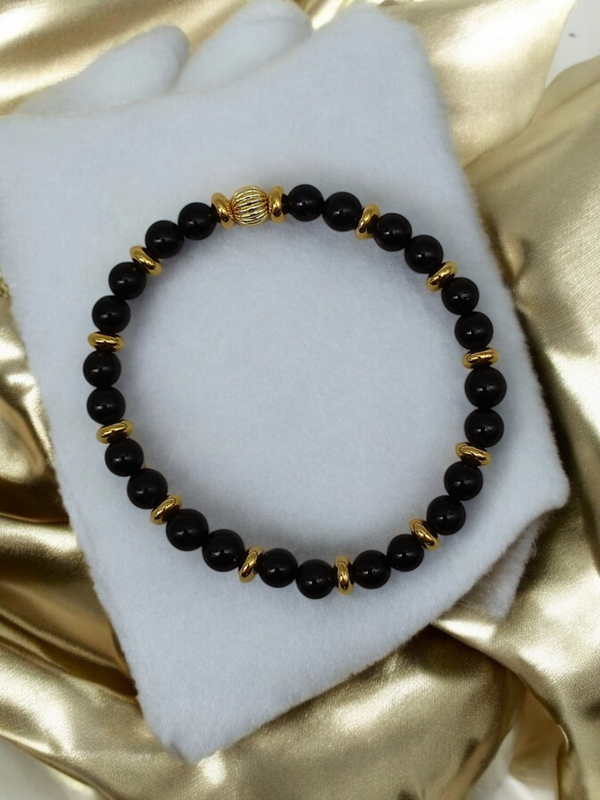 Bracelet tourmaline noire 6mm