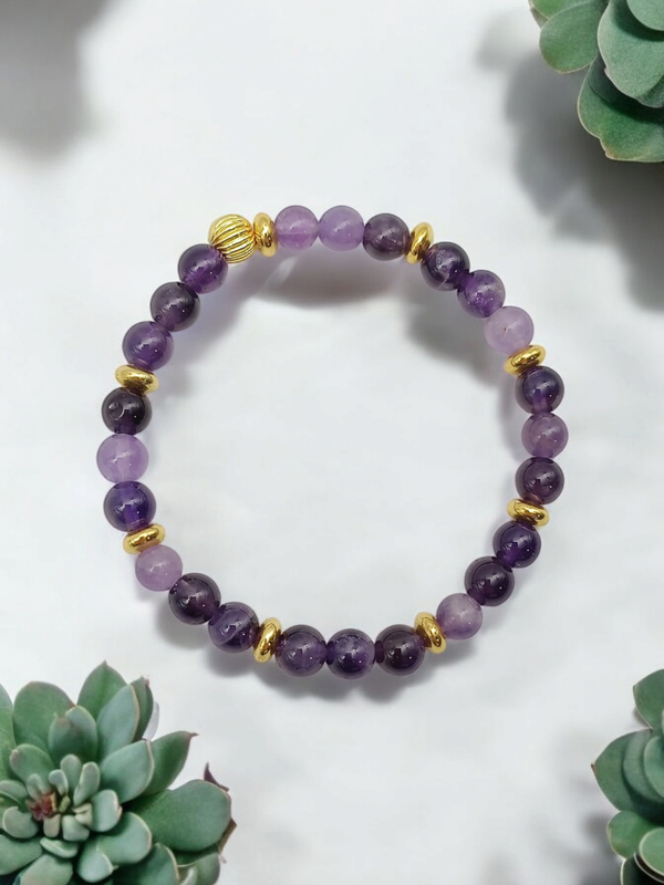Bracelet améthyste 6mm