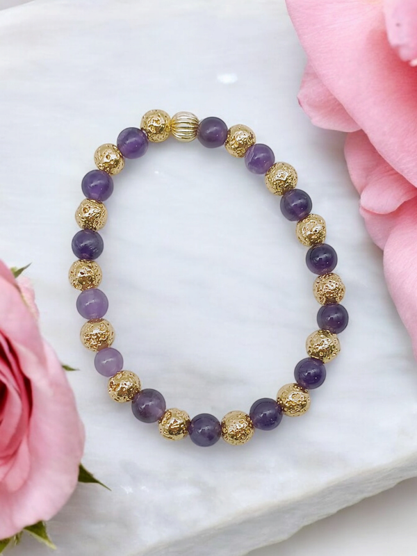 Bracelet améthyste 6mm